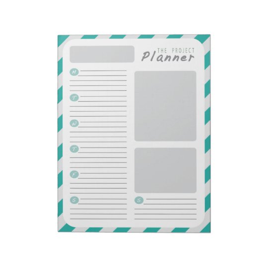 Weekly Project planner Green Notepad