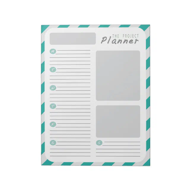 Weekly Project planner - Green Notepad | Zazzle