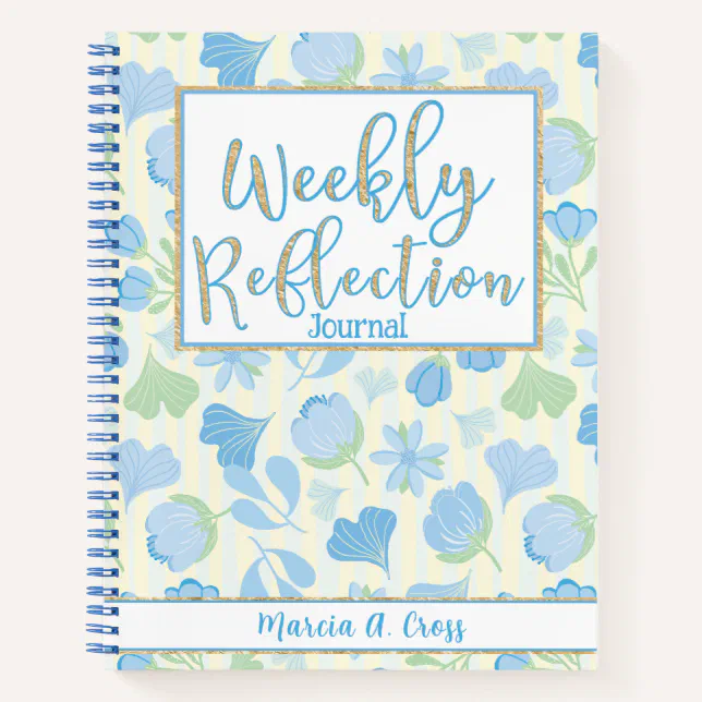 Notebook Rèlection Weekly Reflection Featuring Floral Design Notebook | Zazzle