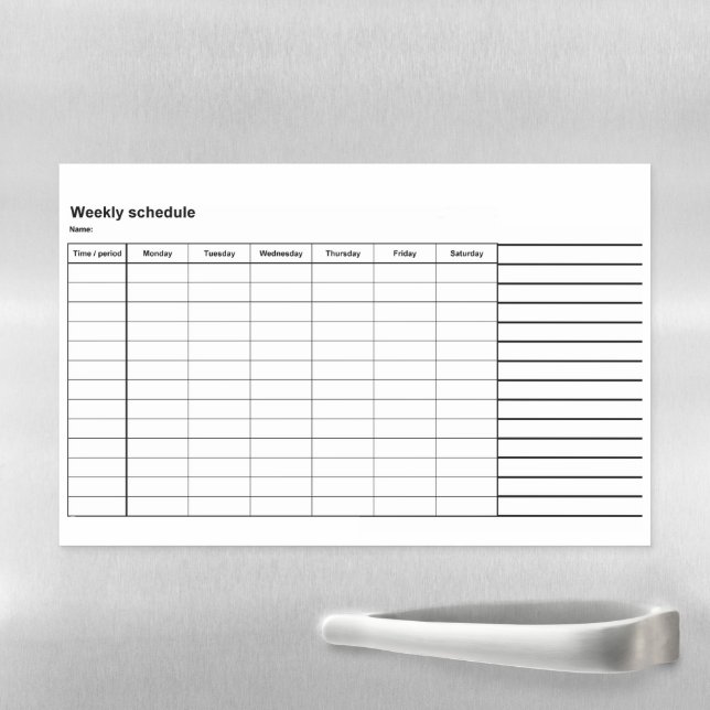Weekly schedule and memo magnetic dry erase sheet (In Situ)