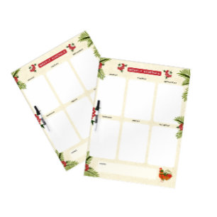 Weekly schedule  dry erase board