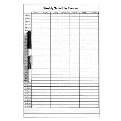 Weekly Schedule Planner Dry_Erase Board