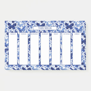 Weekly Schedule Watercolor Butterfly Post-it Notes