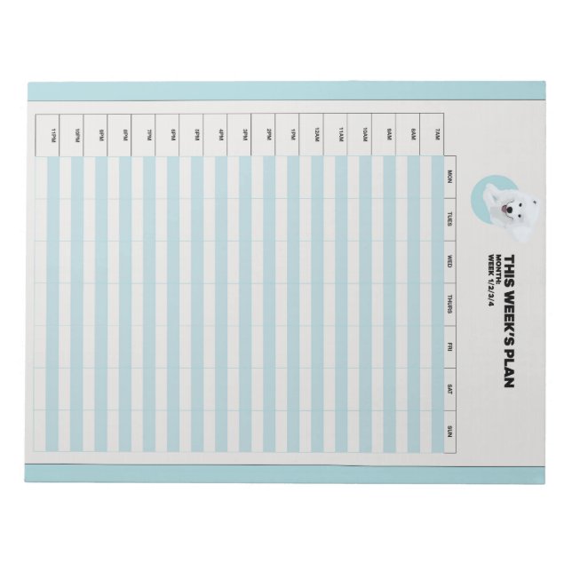 Weekly Study Planner Notepad (Front)