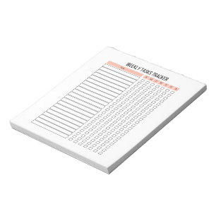 Weekly Tasks Tracker Notepad