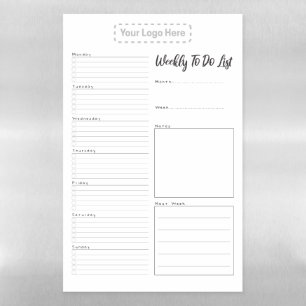 Weekly to do list at a glance magnetic dry erase sheet