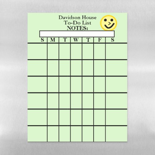 Weekly To Do List Lined Green Dry Erase Calendar Magnetic Dry Erase Sheet