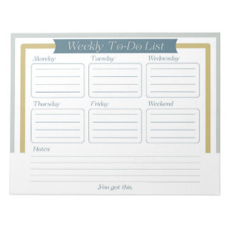 Weekly To-Do List Notepad