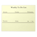 Weekly To Do List Notepad (White)