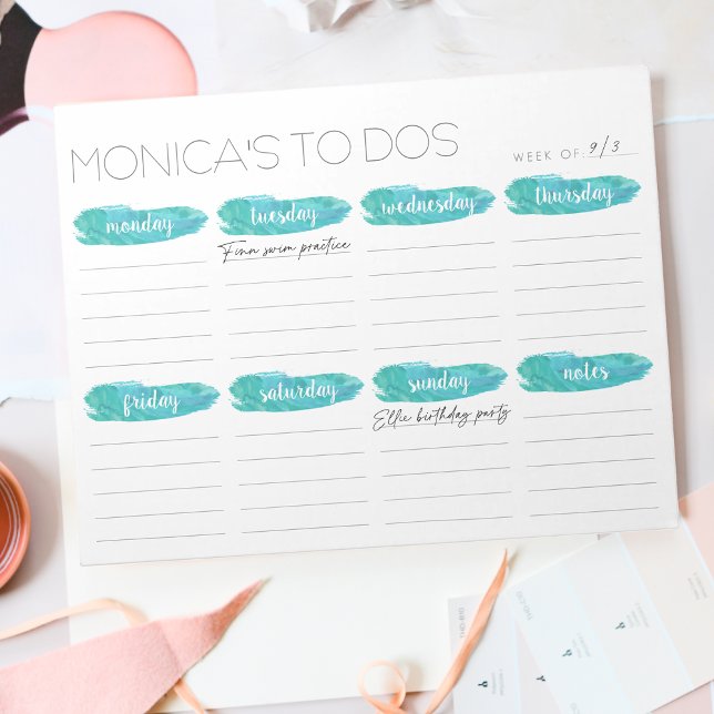 Weekly To Do List Planner | Gray and Mint Notepad (Creator Uploaded)