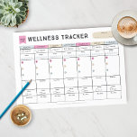 Weekly Wellness Tracker Notepad<br><div class="desc">Track your wellness throughout the week with this wellness tracker. Keep track of your diet,  fitness,  vitamins,  sleep,  water intake and me-time.</div>