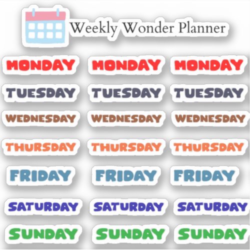 Weekly Wonder Planner  Sticker