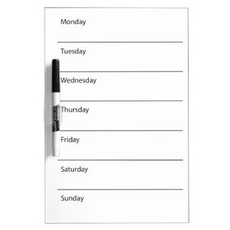 Weekplanner Engels Dry Erase Board