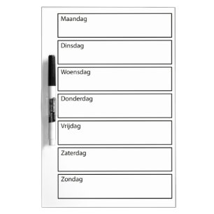 Weekplanner Netherlands Dry-Erase Board