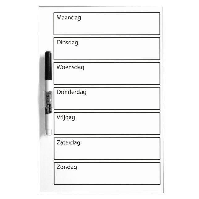 Weekplanner Netherlands Dry-Erase Board (Front)