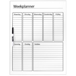 Weekscheduler Dry Erase Board