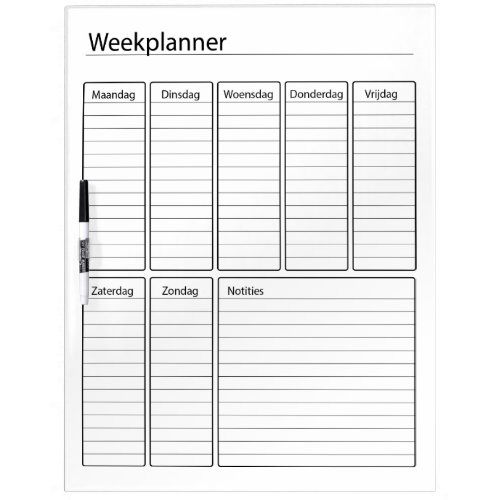 Weekscheduler Dry Erase Board