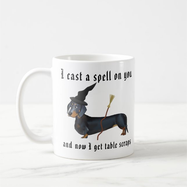 Weencraft Dachshund Witch Funny Coffee Mug (Left)