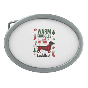 Weenie Dog Christmas Pajama Shirt Cute Weiner Ugly Belt Buckle