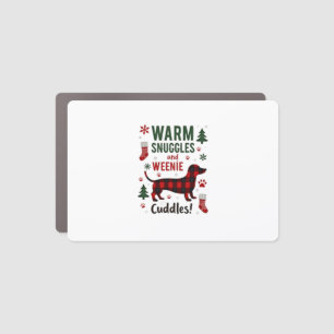 Weenie Dog Christmas Pajama Shirt Cute Weiner Ugly Car Magnet