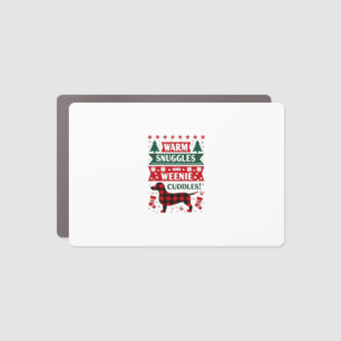 Weenie Dog Christmas Pajama Shirt Cute Weiner Ugly Car Magnet