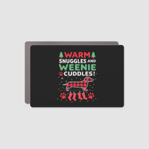 Weenie Dog Christmas Pajama Shirt Cute Weiner Ugly Car Magnet