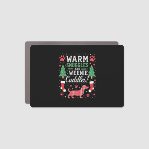 Weenie Dog Christmas Pajama Shirt Cute Weiner Ugly Car Magnet