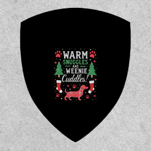 Weenie Dog Christmas Pajama Shirt Cute Weiner Ugly Patch