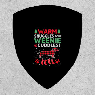Weenie Dog Christmas Pajama Shirt Cute Weiner Ugly Patch