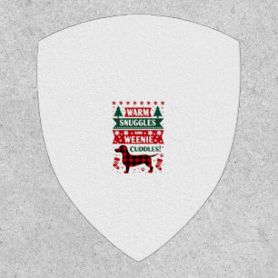 Weenie Dog Christmas Pajama Shirt Cute Weiner Ugly Patch