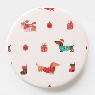 Weenie Dogs Christmas Pattern PopSocket