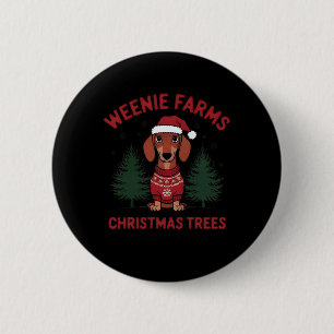 Weenie Farms Dachshund Christmas Trees Wiener Dog Button