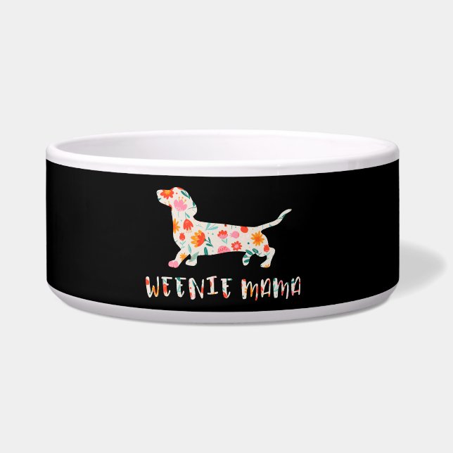 Weenie Mama Dachshund floral Bowl (Front)