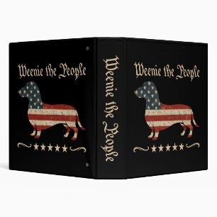 Weenie The People Dachshund 4th Of July 3 Ring Binder