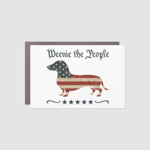 Weenie The People Dachshund 4th Of July Car Magnet