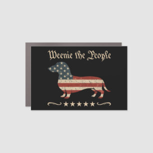 Weenie The People Dachshund 4th Of July Car Magnet