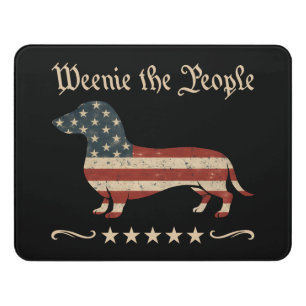 Weenie The People Dachshund 4th Of July Door Sign