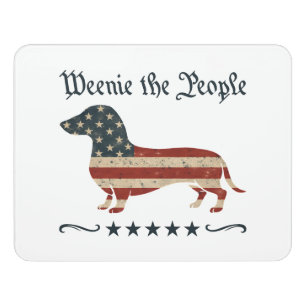 Weenie The People Dachshund 4th Of July Door Sign