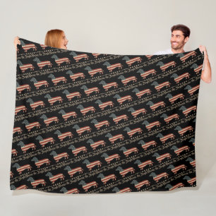 Weenie The People Dachshund 4th Of July Fleece Blanket