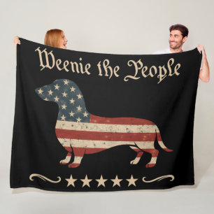 Weenie The People Dachshund 4th Of July Fleece Blanket