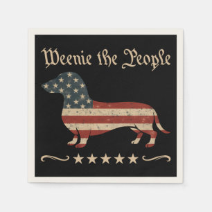 Weenie The People Dachshund 4th Of July Napkins