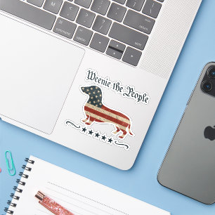 Weenie The People Dachshund 4th Of July Sticker