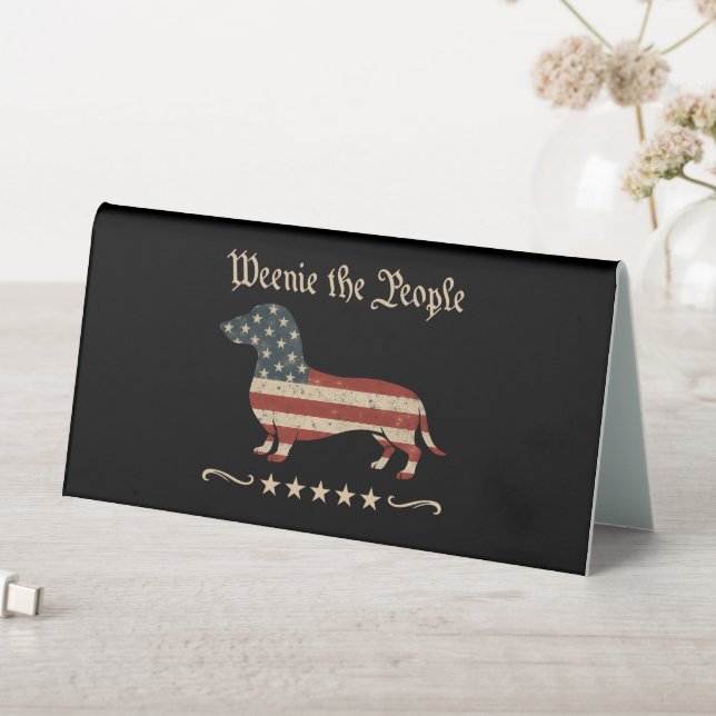 Weenie The People Dachshund 4th Of July Table Tent (In SItu (Table))