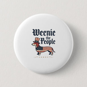 Weenie the People Patriotic Dachshund T-Shirt_1 Button
