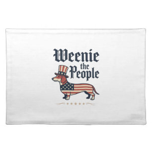 Weenie the People Patriotic Dachshund T-Shirt_1 Cloth Placemat