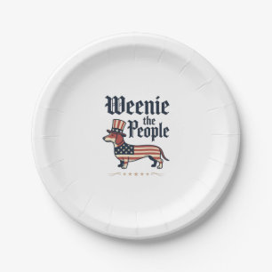 Weenie the People Patriotic Dachshund T-Shirt_1 Paper Plates