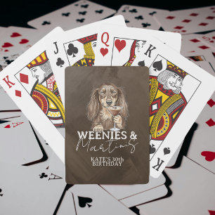 Weenies and Martinis Dachshund Illustration Poker Cards