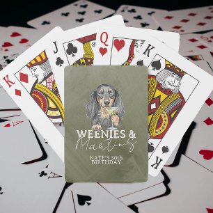 Weenies and Martinis Dachshund Illustration Poker Cards
