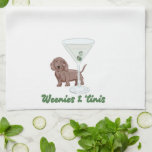 Weenies & Martinis Party  Kitchen Towel<br><div class="desc">Bring a playful and quirky vibe to your party with these Weenies & Martinis Party Square Paper Coasters! Featuring a delightful illustration of a wiener dog paired with a classic martini, these coasters are perfect for adding charm to any cocktail party, gathering, or themed event. Ideal for dog lovers and...</div>