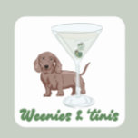 Weenies & Martinis Party  Square Paper Coaster<br><div class="desc">Bring a playful and quirky vibe to your party with these Weenies & Martinis Party Square Paper Coasters! Featuring a delightful illustration of a wiener dog paired with a classic martini, these coasters are perfect for adding charm to any cocktail party, gathering, or themed event. Ideal for dog lovers and...</div>